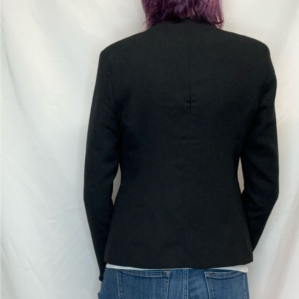 Forever 21 Women’s Black Fitted Hip-Length Single Button Blazer Jacket Small S - Picture 3 of 12